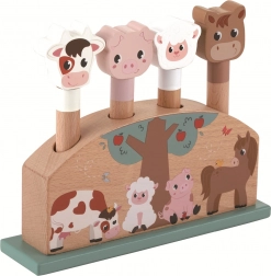wyskakujące zwierzątka farma – drewniana pop-up zabawka dla najmłodszych