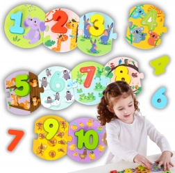 Tooky Toy Montessori edukacyjne puzzle do nauki liczb