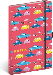 Liniowany notes w twardej oprawie 13 × 21 cm z gumką i uchwytem