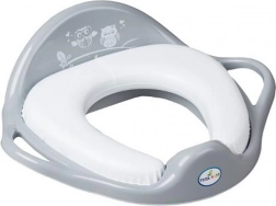 Dziecięca miękka nakładka na WC Sowy, szara