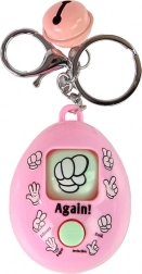 Różowy brelok z grą kamień, papier, nożyce