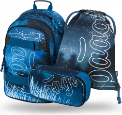 Zestaw szkolny BAAGL Skate Steel: plecak, piórnik i worek