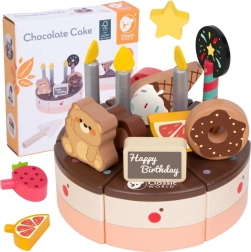 Drewniany urodzinowy tort do krojenia 19 szt.