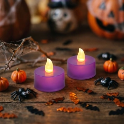Fioletowe LED-owe podgrzewacze na Halloween, 2 szt.