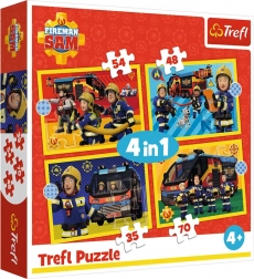 Puzzle 4w1 STRAŻAK SAM – strażacy na akcji (35, 48, 54, 70 elementów) Trefl