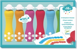 Djeco piankowe farby z aplikatorem gąbkowym dla dzieci