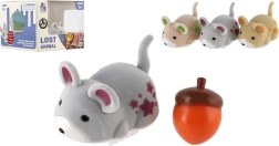 Interaktywna wiewiórka z żołędziem na baterie, 5 cm, 3 kolory