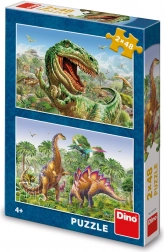Puzzle DINO pojedynek dinozaurów 2×48 elementów