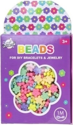 Zestaw koralików – kwiatuszki + 1 metr sznurka