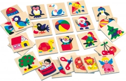 Bino drewniane obrazkowe znaczki do przedszkoli