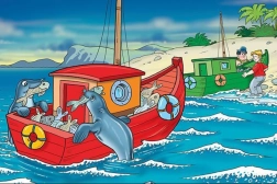 Drewniane puzzle szczęśliwe foki