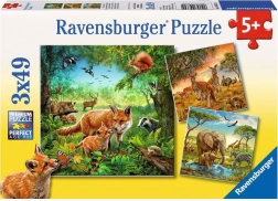Ravensburger puzzle Zwierzęta 3×49 elementów