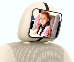 Lusterko samochodowe dla dziecka na zagłówek, regulowane 18,8 × 13,5 cm