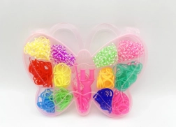 Zestaw gumek 500 szt. do wyrobu bransoletek Loom Band – motyl