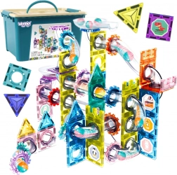 Magnetyczne klocki konstrukcyjne 3D – tor kulkowy 126 el. od WOOPIE