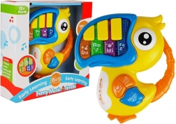 Dziecięce muzyczne pianino Ptaszek Żółte