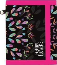 Tekstylne etui/portfel OXY Fashion z motywem kwiatowym na rzep