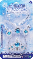 Dziecięcy zestaw biżuterii z koroną, naszyjnikiem i kolczykami