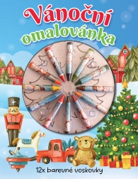 Świąteczne kolorowanki z kredkami woskowymi