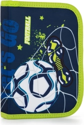 Jednopoziomowy piórnik szkolny piłkarski