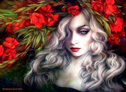 Anatolian puzzle kobieta w kwiatach 1000 elementów