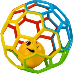 Gumowa dziecięca piłka z grzechotką Dzwoneczek Kolorowa