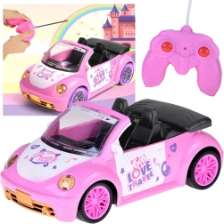 Różowy kabriolet dla lalek na pilota