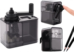 Temperówka korbkowa z pojemnikiem – czarna