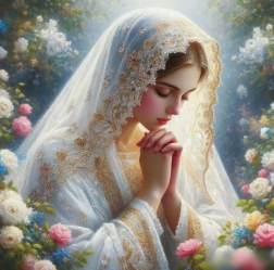 Malowanie diamentowe Modląca się Matka Boska 30x40 cm