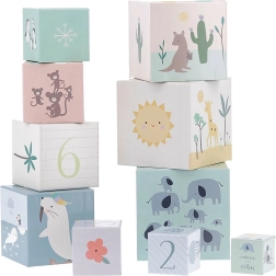 VILAC wieża z klocków do układania – zwierzęta świata i liczby 1–10