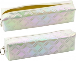 Piórnik szkolny perłowy z tłoczonym wzorem