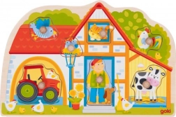 Drewniana układanka farma GOKI