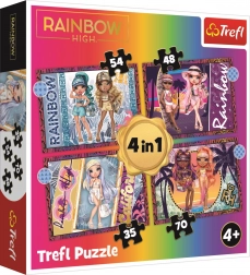 Puzzle 4w1 Nowoczesne Lalki Rainbow High