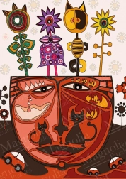 Puzzle surrealne koty 1000 elementów MAGNOLIA