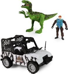 Auto Dino Park z dinozaurem z dźwiękiem i światłem