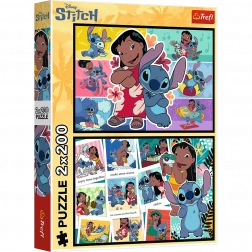 Puzzle 2x200 Wesołe Życie Stitche - Disney Lilo i Stitch