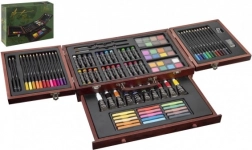 Kreatywny zestaw plastyczny w drewnianej walizce 103 szt.