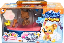 Interaktywna kąpielowa zestaw z pieskiem Corgi – czarno-biały