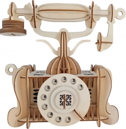 Drewniane 3D puzzle stary telefon