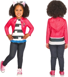Dziecięcy kostium GABBY’S DOLLHOUSE – top i opaska z kocimi uszami (98–104 cm, 3–4 lata)