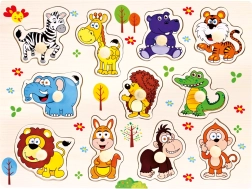 Bino drewniane puzzle safari 11 elementów
