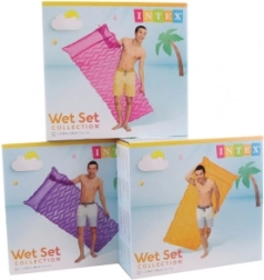 Nadmuchiwane leżak do wody 229 × 86 cm z falowaną strukturą i poduszką