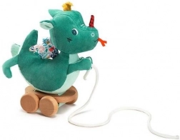 Zabawkowy smok Joe na sznurku na kółkach