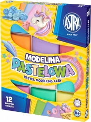 ASTRA termoutwardzalna plastelina, 12 pastelowych kolorów