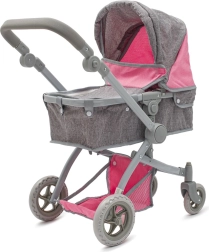 Wózek dla lalek 2w1 Baby Mix Sophie różowo-szary