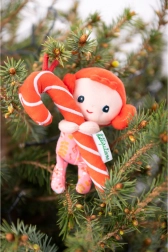 Świąteczny skrzat z laską cukrową Lilliputiens