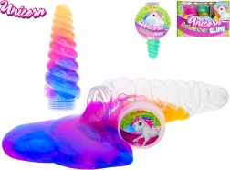 Róg jednorożca z tęczowym slime’em 13,5 cm