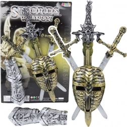 Rycerski zestaw z maską i mieczami