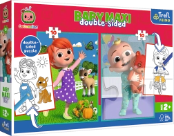 Dwustronne puzzle COCOMELON – przyjaciele, TREFL Baby Maxi 2×10 elementów