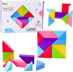 Magnetyczne klocki tangram – kolorowa układanka, 9 elementów